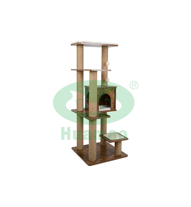 Multi-level Solid Wood Cat Scratching Board