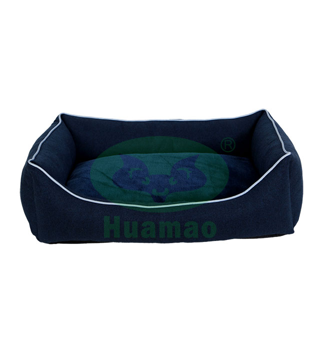 Dark Blue Rectangle Pet Bed Cushion